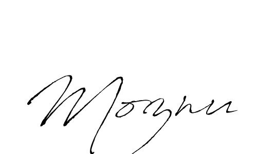 Make a beautiful signature design for name Moznu. With this signature (Antro_Vectra) style, you can create a handwritten signature for free. Moznu signature style 6 images and pictures png