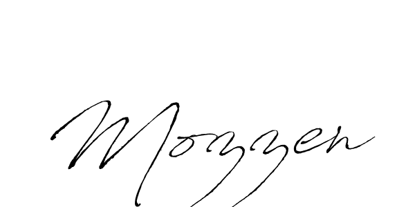 Make a beautiful signature design for name Mozzen. With this signature (Antro_Vectra) style, you can create a handwritten signature for free. Mozzen signature style 6 images and pictures png