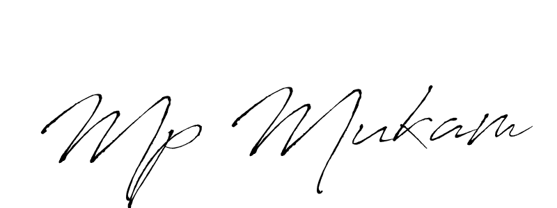 How to make Mp Mukam name signature. Use Antro_Vectra style for creating short signs online. This is the latest handwritten sign. Mp Mukam signature style 6 images and pictures png