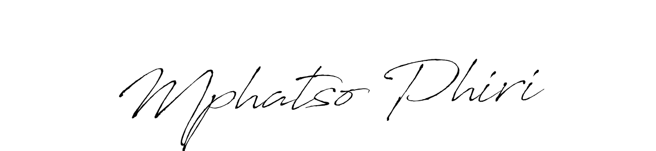 Design your own signature with our free online signature maker. With this signature software, you can create a handwritten (Antro_Vectra) signature for name Mphatso Phiri. Mphatso Phiri signature style 6 images and pictures png