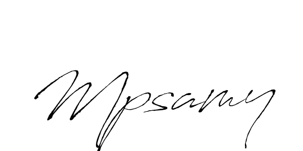 How to make Mpsamy signature? Antro_Vectra is a professional autograph style. Create handwritten signature for Mpsamy name. Mpsamy signature style 6 images and pictures png