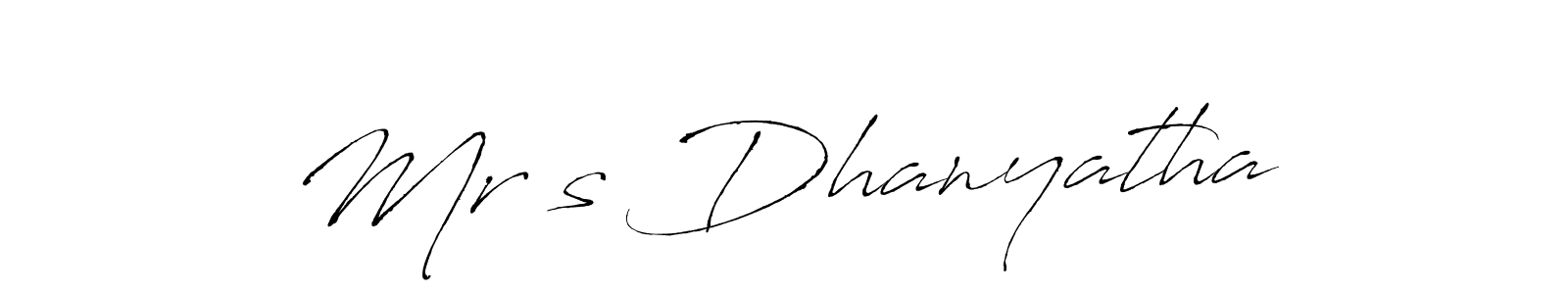 How to make Mr’s Dhanyatha name signature. Use Antro_Vectra style for creating short signs online. This is the latest handwritten sign. Mr’s Dhanyatha signature style 6 images and pictures png