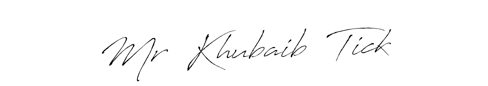 How to make Mr  Khubaib  Tick signature? Antro_Vectra is a professional autograph style. Create handwritten signature for Mr  Khubaib  Tick name. Mr  Khubaib  Tick signature style 6 images and pictures png