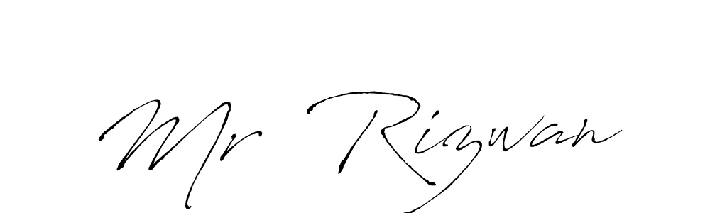 Make a beautiful signature design for name Mr  Rizwan. With this signature (Antro_Vectra) style, you can create a handwritten signature for free. Mr  Rizwan signature style 6 images and pictures png