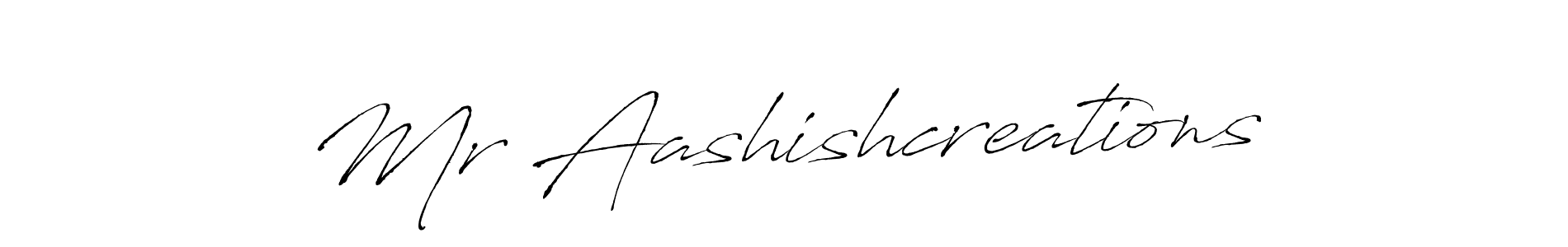 How to make Mr Aashishcreations name signature. Use Antro_Vectra style for creating short signs online. This is the latest handwritten sign. Mr Aashishcreations signature style 6 images and pictures png