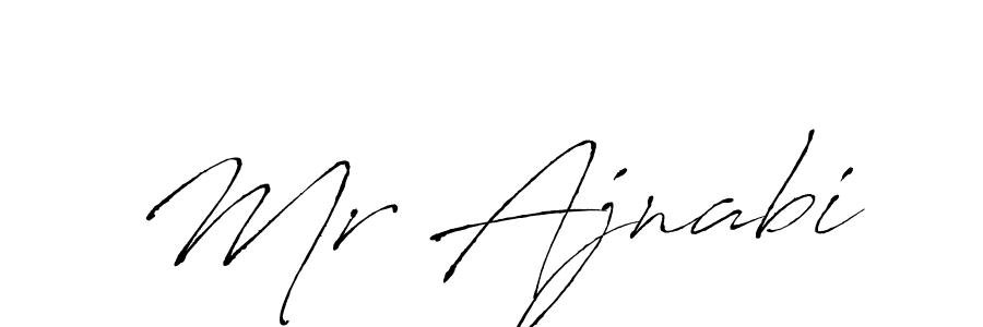 Also You can easily find your signature by using the search form. We will create Mr Ajnabi name handwritten signature images for you free of cost using Antro_Vectra sign style. Mr Ajnabi signature style 6 images and pictures png