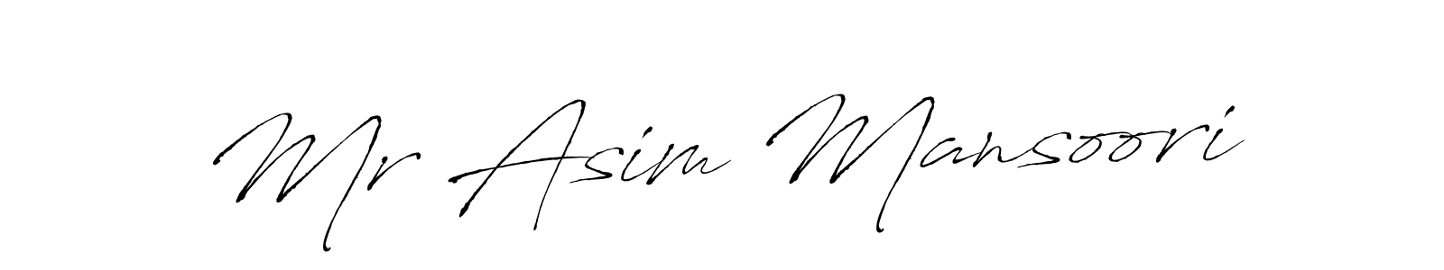 The best way (Antro_Vectra) to make a short signature is to pick only two or three words in your name. The name Mr Asim Mansoori include a total of six letters. For converting this name. Mr Asim Mansoori signature style 6 images and pictures png