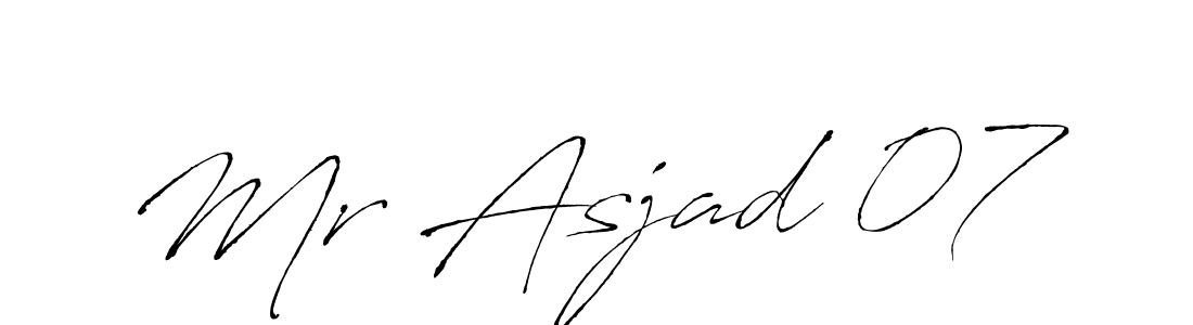 How to make Mr Asjad 07 name signature. Use Antro_Vectra style for creating short signs online. This is the latest handwritten sign. Mr Asjad 07 signature style 6 images and pictures png