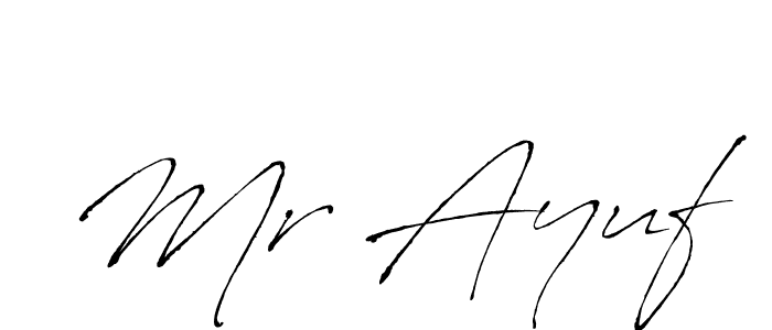 Also we have Mr Ayuf name is the best signature style. Create professional handwritten signature collection using Antro_Vectra autograph style. Mr Ayuf signature style 6 images and pictures png