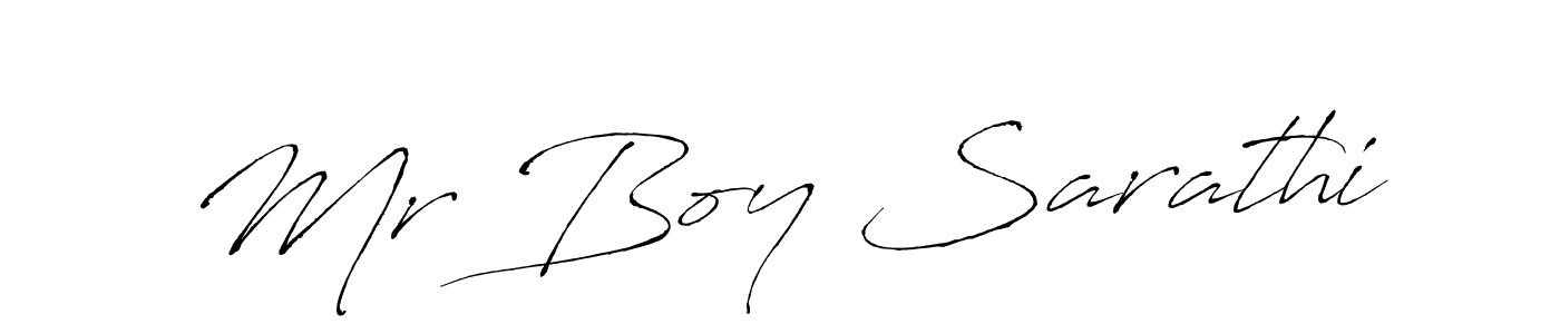 Make a beautiful signature design for name Mr Boy Sarathi. With this signature (Antro_Vectra) style, you can create a handwritten signature for free. Mr Boy Sarathi signature style 6 images and pictures png