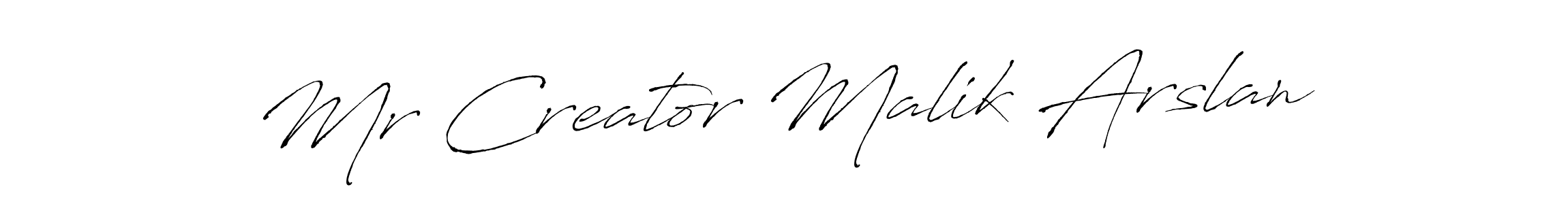 Mr Creator Malik Arslan stylish signature style. Best Handwritten Sign (Antro_Vectra) for my name. Handwritten Signature Collection Ideas for my name Mr Creator Malik Arslan. Mr Creator Malik Arslan signature style 6 images and pictures png