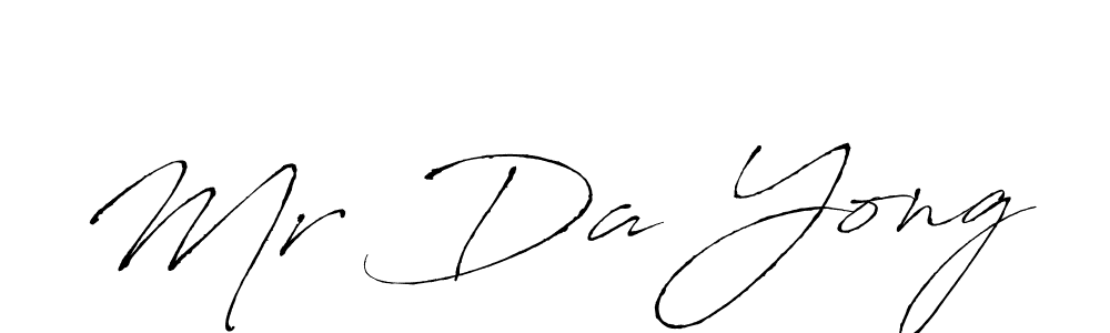 Similarly Antro_Vectra is the best handwritten signature design. Signature creator online .You can use it as an online autograph creator for name Mr Da Yong. Mr Da Yong signature style 6 images and pictures png