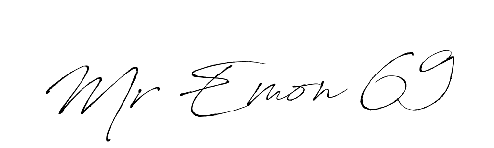 The best way (Antro_Vectra) to make a short signature is to pick only two or three words in your name. The name Mr Emon 69 include a total of six letters. For converting this name. Mr Emon 69 signature style 6 images and pictures png