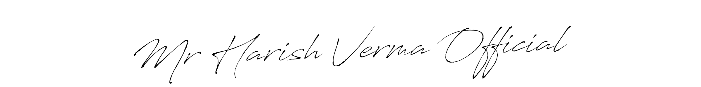 The best way (Antro_Vectra) to make a short signature is to pick only two or three words in your name. The name Mr Harish Verma Official include a total of six letters. For converting this name. Mr Harish Verma Official signature style 6 images and pictures png