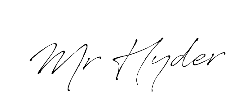 Make a beautiful signature design for name Mr Hyder. With this signature (Antro_Vectra) style, you can create a handwritten signature for free. Mr Hyder signature style 6 images and pictures png