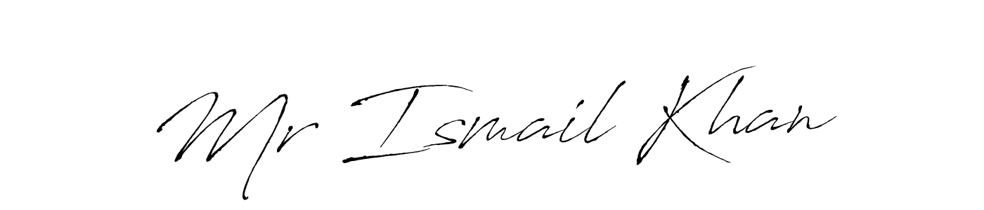 How to make Mr Ismail Khan name signature. Use Antro_Vectra style for creating short signs online. This is the latest handwritten sign. Mr Ismail Khan signature style 6 images and pictures png