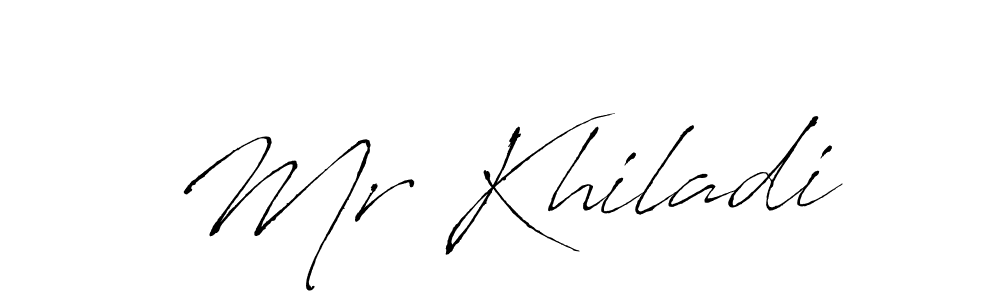Create a beautiful signature design for name Mr Khiladi. With this signature (Antro_Vectra) fonts, you can make a handwritten signature for free. Mr Khiladi signature style 6 images and pictures png