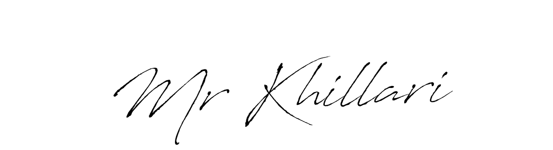 Make a beautiful signature design for name Mr Khillari. With this signature (Antro_Vectra) style, you can create a handwritten signature for free. Mr Khillari signature style 6 images and pictures png
