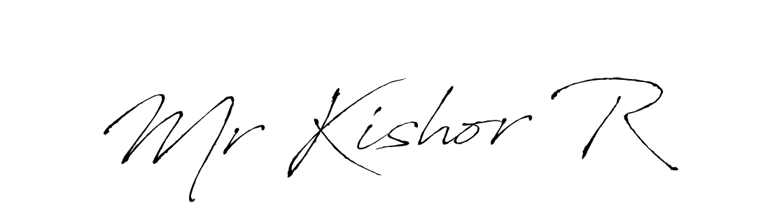 You should practise on your own different ways (Antro_Vectra) to write your name (Mr Kishor R) in signature. don't let someone else do it for you. Mr Kishor R signature style 6 images and pictures png