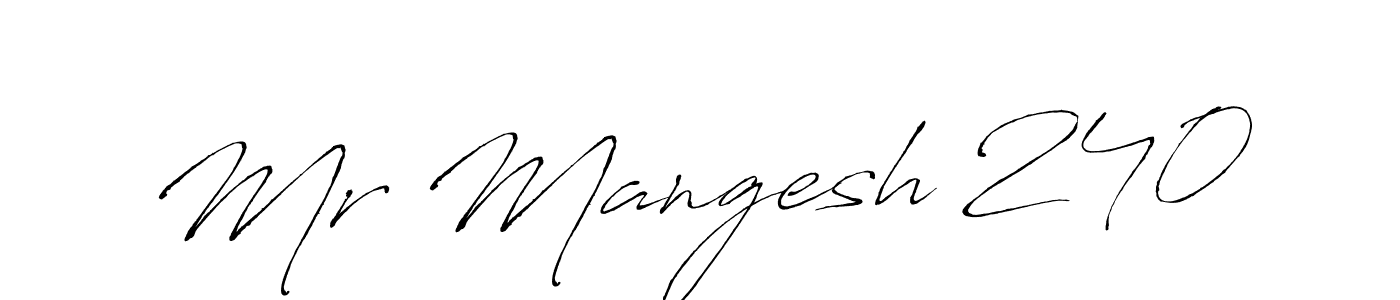 Antro_Vectra is a professional signature style that is perfect for those who want to add a touch of class to their signature. It is also a great choice for those who want to make their signature more unique. Get Mr Mangesh 240 name to fancy signature for free. Mr Mangesh 240 signature style 6 images and pictures png