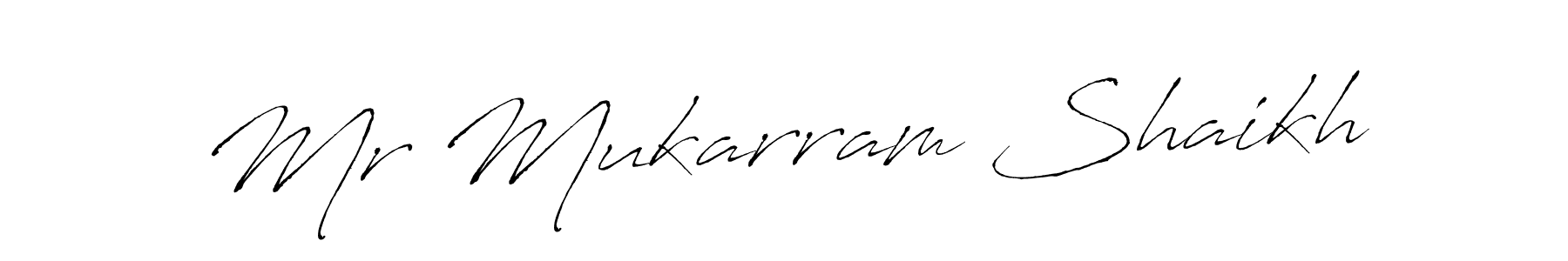 if you are searching for the best signature style for your name Mr Mukarram Shaikh. so please give up your signature search. here we have designed multiple signature styles  using Antro_Vectra. Mr Mukarram Shaikh signature style 6 images and pictures png