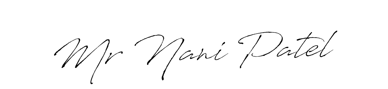 Similarly Antro_Vectra is the best handwritten signature design. Signature creator online .You can use it as an online autograph creator for name Mr Nani Patel. Mr Nani Patel signature style 6 images and pictures png