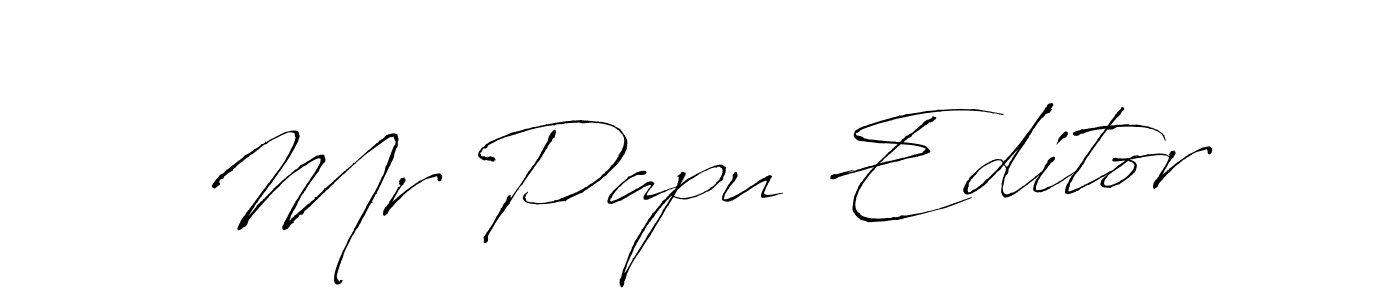 Similarly Antro_Vectra is the best handwritten signature design. Signature creator online .You can use it as an online autograph creator for name Mr Papu Editor. Mr Papu Editor signature style 6 images and pictures png