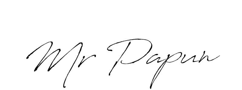 Design your own signature with our free online signature maker. With this signature software, you can create a handwritten (Antro_Vectra) signature for name Mr Papun. Mr Papun signature style 6 images and pictures png