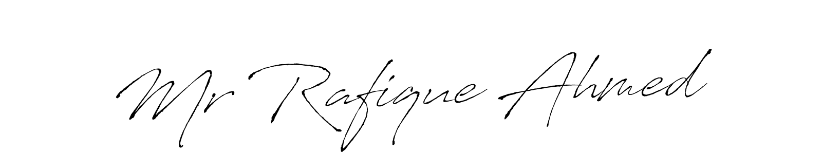 How to make Mr Rafique Ahmed name signature. Use Antro_Vectra style for creating short signs online. This is the latest handwritten sign. Mr Rafique Ahmed signature style 6 images and pictures png