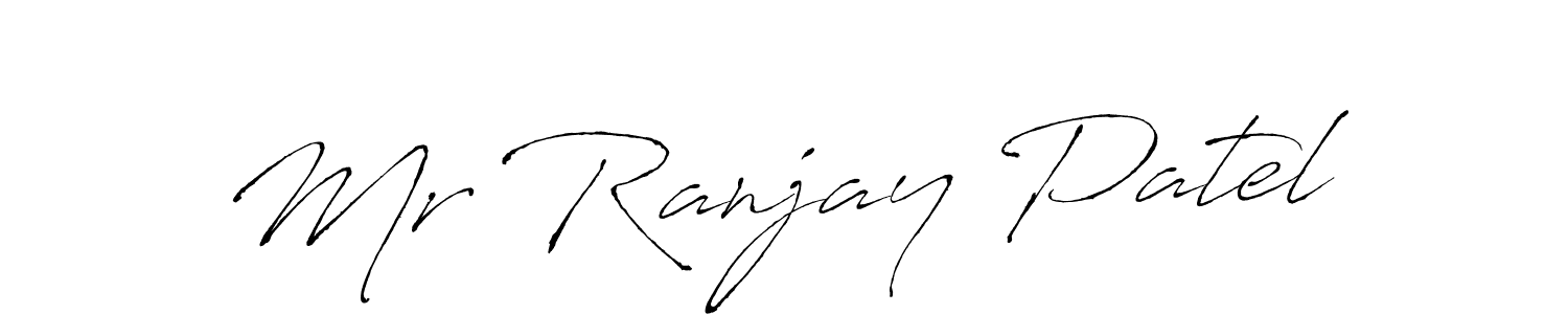 Antro_Vectra is a professional signature style that is perfect for those who want to add a touch of class to their signature. It is also a great choice for those who want to make their signature more unique. Get Mr Ranjay Patel name to fancy signature for free. Mr Ranjay Patel signature style 6 images and pictures png