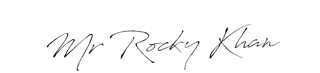 How to make Mr Rocky Khan signature? Antro_Vectra is a professional autograph style. Create handwritten signature for Mr Rocky Khan name. Mr Rocky Khan signature style 6 images and pictures png