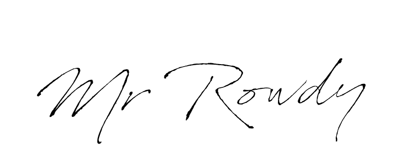 Make a beautiful signature design for name Mr Rowdy. With this signature (Antro_Vectra) style, you can create a handwritten signature for free. Mr Rowdy signature style 6 images and pictures png