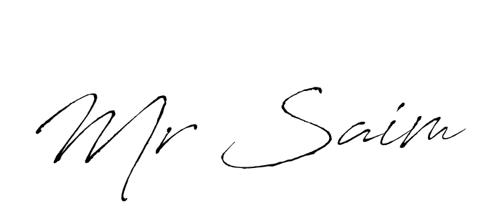 You can use this online signature creator to create a handwritten signature for the name Mr Saim. This is the best online autograph maker. Mr Saim signature style 6 images and pictures png