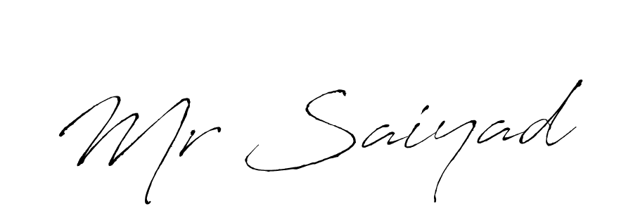 Design your own signature with our free online signature maker. With this signature software, you can create a handwritten (Antro_Vectra) signature for name Mr Saiyad. Mr Saiyad signature style 6 images and pictures png