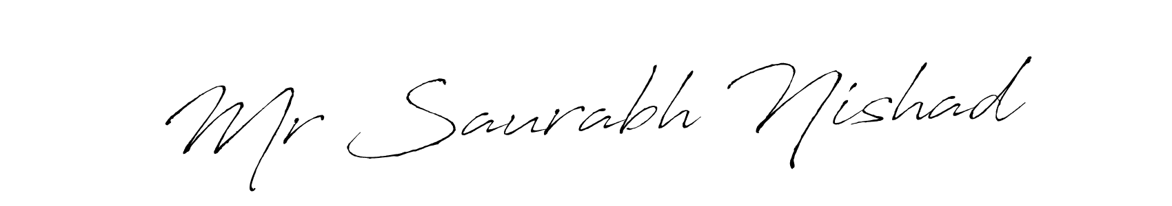 How to make Mr Saurabh Nishad name signature. Use Antro_Vectra style for creating short signs online. This is the latest handwritten sign. Mr Saurabh Nishad signature style 6 images and pictures png