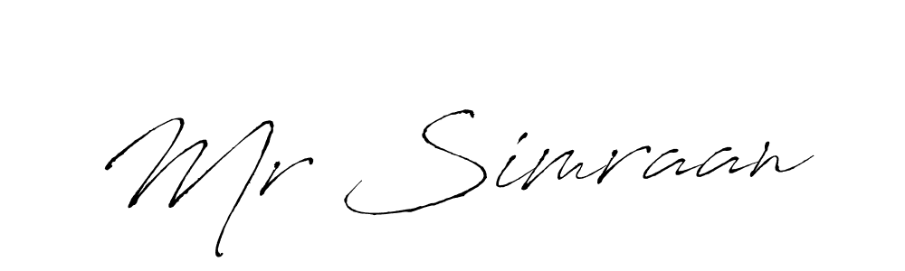 Also we have Mr Simraan name is the best signature style. Create professional handwritten signature collection using Antro_Vectra autograph style. Mr Simraan signature style 6 images and pictures png