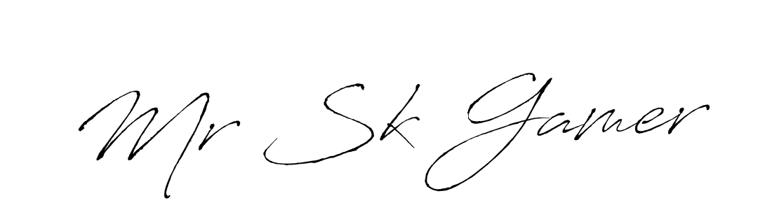 Design your own signature with our free online signature maker. With this signature software, you can create a handwritten (Antro_Vectra) signature for name Mr Sk Gamer. Mr Sk Gamer signature style 6 images and pictures png