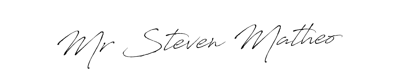 Make a beautiful signature design for name Mr Steven Matheo. With this signature (Antro_Vectra) style, you can create a handwritten signature for free. Mr Steven Matheo signature style 6 images and pictures png