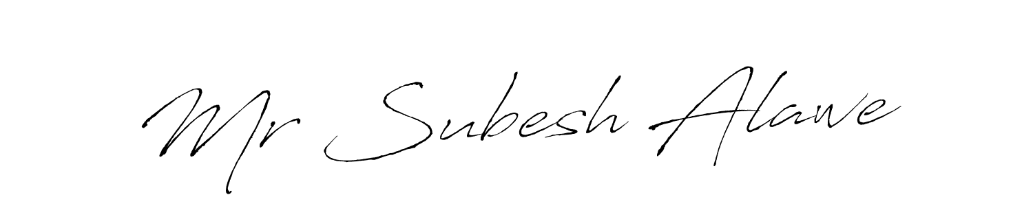 The best way (Antro_Vectra) to make a short signature is to pick only two or three words in your name. The name Mr Subesh Alawe include a total of six letters. For converting this name. Mr Subesh Alawe signature style 6 images and pictures png