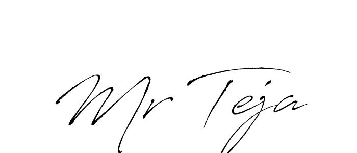 Make a beautiful signature design for name Mr Teja. With this signature (Antro_Vectra) style, you can create a handwritten signature for free. Mr Teja signature style 6 images and pictures png