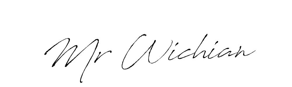 How to make Mr Wichian name signature. Use Antro_Vectra style for creating short signs online. This is the latest handwritten sign. Mr Wichian signature style 6 images and pictures png