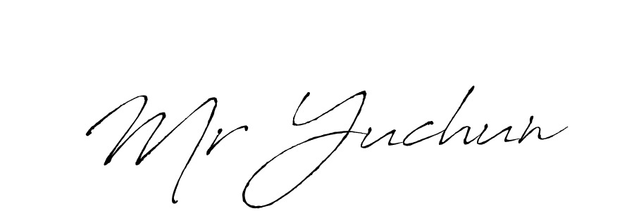 Mr Yuchun stylish signature style. Best Handwritten Sign (Antro_Vectra) for my name. Handwritten Signature Collection Ideas for my name Mr Yuchun. Mr Yuchun signature style 6 images and pictures png
