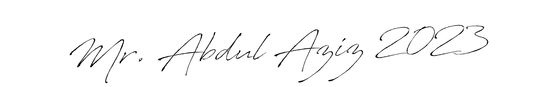 Create a beautiful signature design for name Mr. Abdul Aziz 2023. With this signature (Antro_Vectra) fonts, you can make a handwritten signature for free. Mr. Abdul Aziz 2023 signature style 6 images and pictures png