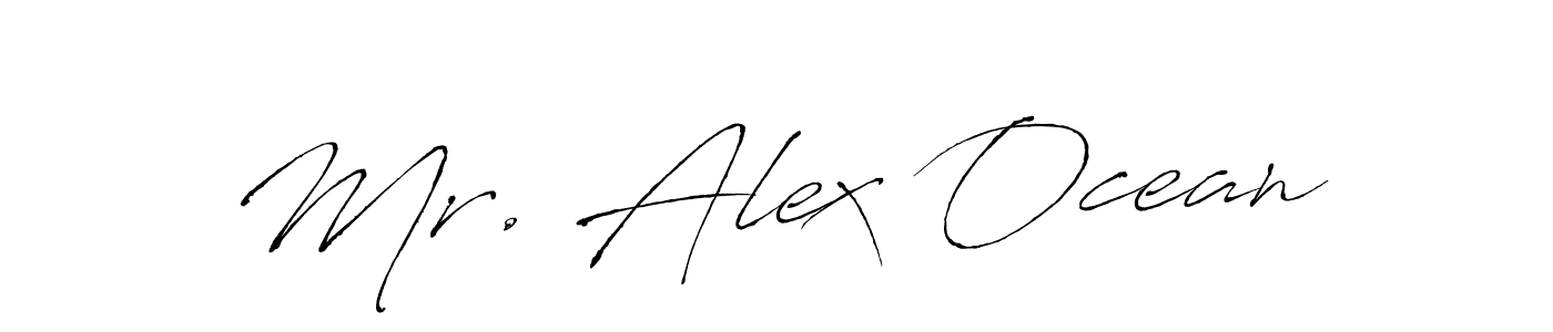Similarly Antro_Vectra is the best handwritten signature design. Signature creator online .You can use it as an online autograph creator for name Mr. Alex Ocean. Mr. Alex Ocean signature style 6 images and pictures png