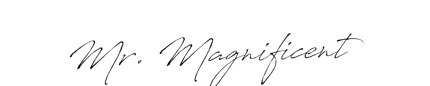 Make a beautiful signature design for name Mr. Magnificent. With this signature (Antro_Vectra) style, you can create a handwritten signature for free. Mr. Magnificent signature style 6 images and pictures png