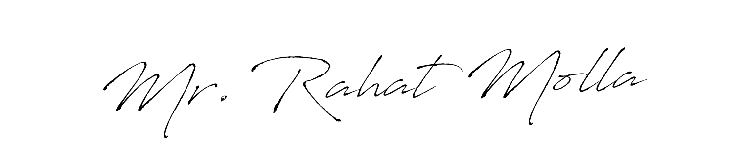 Similarly Antro_Vectra is the best handwritten signature design. Signature creator online .You can use it as an online autograph creator for name Mr. Rahat Molla. Mr. Rahat Molla signature style 6 images and pictures png