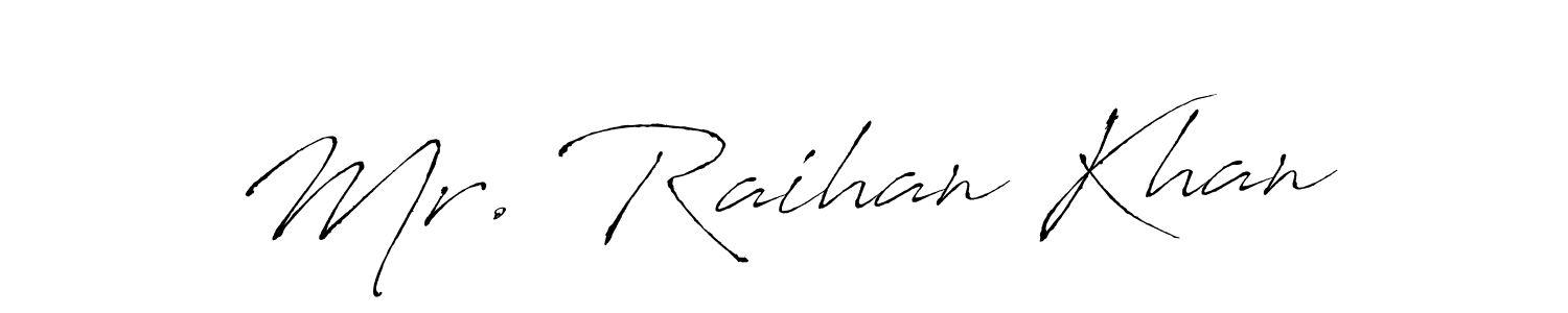 How to make Mr. Raihan Khan name signature. Use Antro_Vectra style for creating short signs online. This is the latest handwritten sign. Mr. Raihan Khan signature style 6 images and pictures png