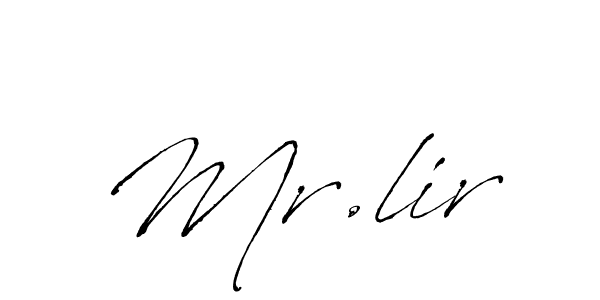 Antro_Vectra is a professional signature style that is perfect for those who want to add a touch of class to their signature. It is also a great choice for those who want to make their signature more unique. Get Mr.lir name to fancy signature for free. Mr.lir signature style 6 images and pictures png