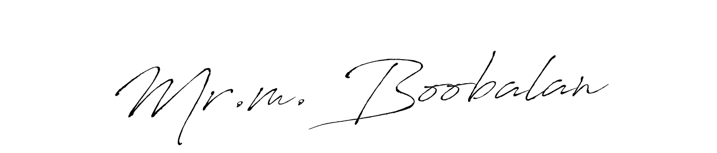 The best way (Antro_Vectra) to make a short signature is to pick only two or three words in your name. The name Mr.m. Boobalan include a total of six letters. For converting this name. Mr.m. Boobalan signature style 6 images and pictures png