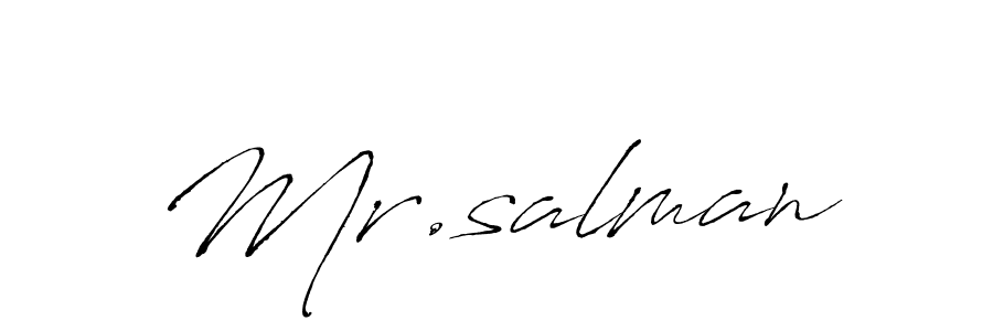 Use a signature maker to create a handwritten signature online. With this signature software, you can design (Antro_Vectra) your own signature for name Mr.salman. Mr.salman signature style 6 images and pictures png